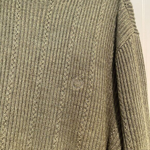 Chaps Ralph Lauren Green Cotton Knit Sweater Mens XL - Picture 2 of 5